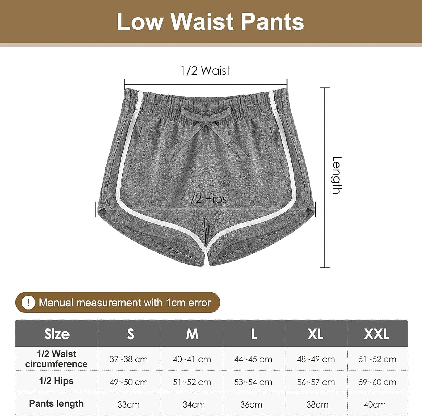 Low-Waisted Workout Shorts for Women Dolphin Athletic Shorts Summer Yoga Shorts with Pockets - Pack of 2